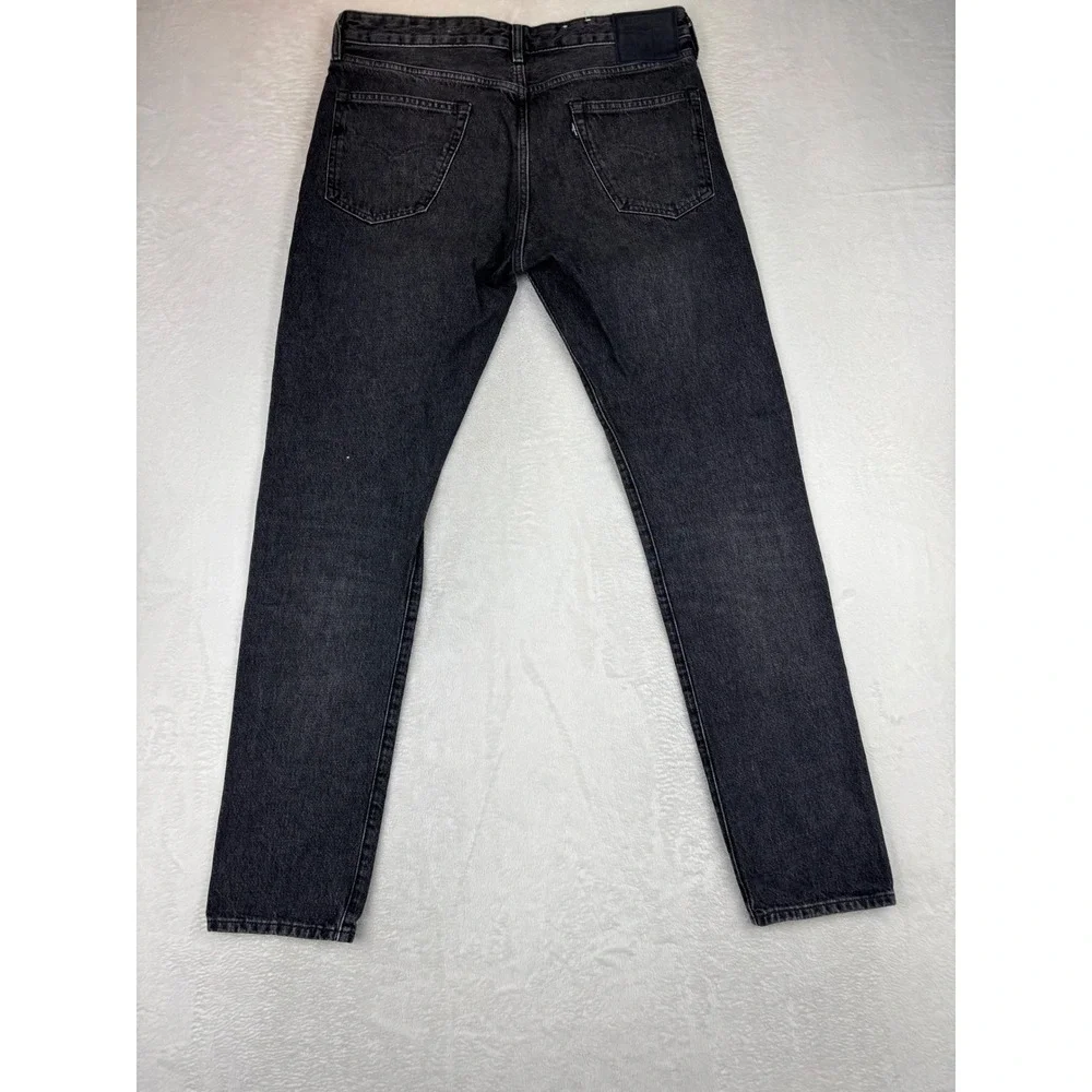 Levis Made & Crafted Studio Taper Mens 34x34 Jeans Fuzzy Black Fade Grungy Denim